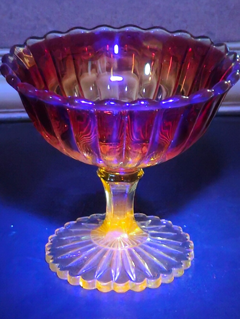 Vintage Imperial Glass Amberina Sherbert Dish